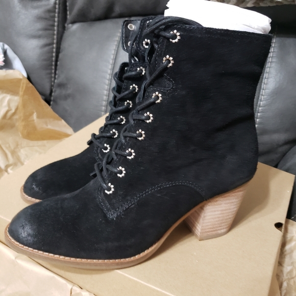 NIB FRYE ALLISTER LACE UP BLACK LEATHER BOOTS - Picture 9 of 9